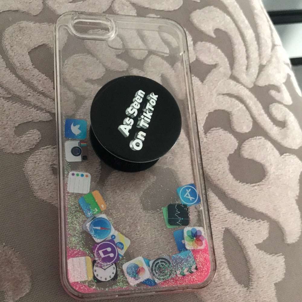 Glittery ios app phone case